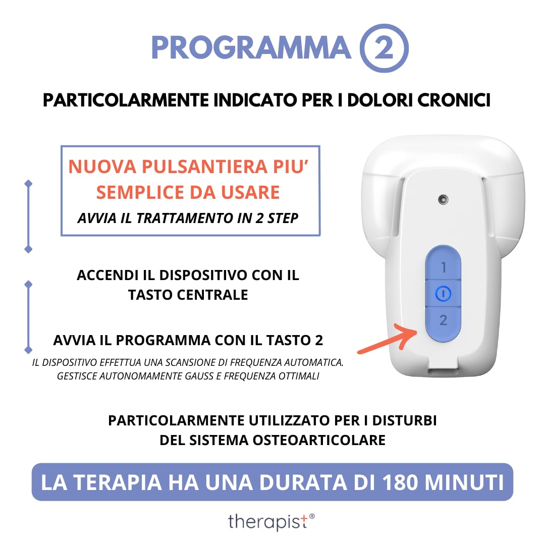 Therapist, magnetoterapia, apparecchio per magnetoterapia portatile e senza fili. Ultra Comodo tra magnetoterapia apparecchi. Bassa frequenza 500 hz, disp. medico CE 1370 detraibile (150 Gauss)