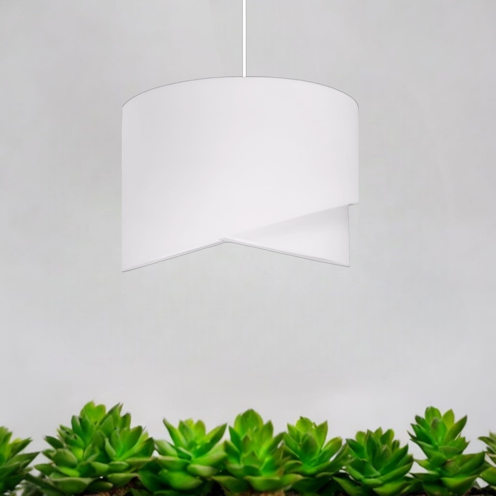 Suspension Luminaire Chambre Ø38 cm - Luminaires Intérieur Blanc - Abat Jour Plafond en Tissu de Coton 2 x E27 - Lustre Salon, Chambre Adulte et Bureau (Ampoule non incluse)