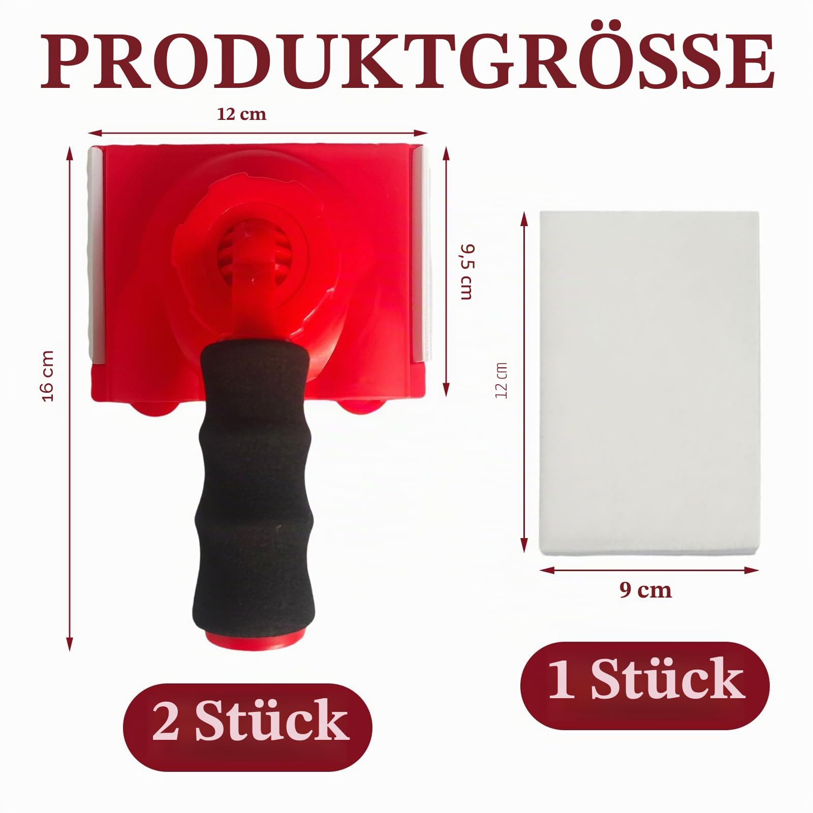 2 Stück Farbkantenstreicher, Kantenstreicher mit Griff, Enthält 2 Ersatz Farbpads, Multifunktionales Farbkanten Abschneidewerkzeug, Geeignet zum Abrunden von Kanten an Wänden und Decken