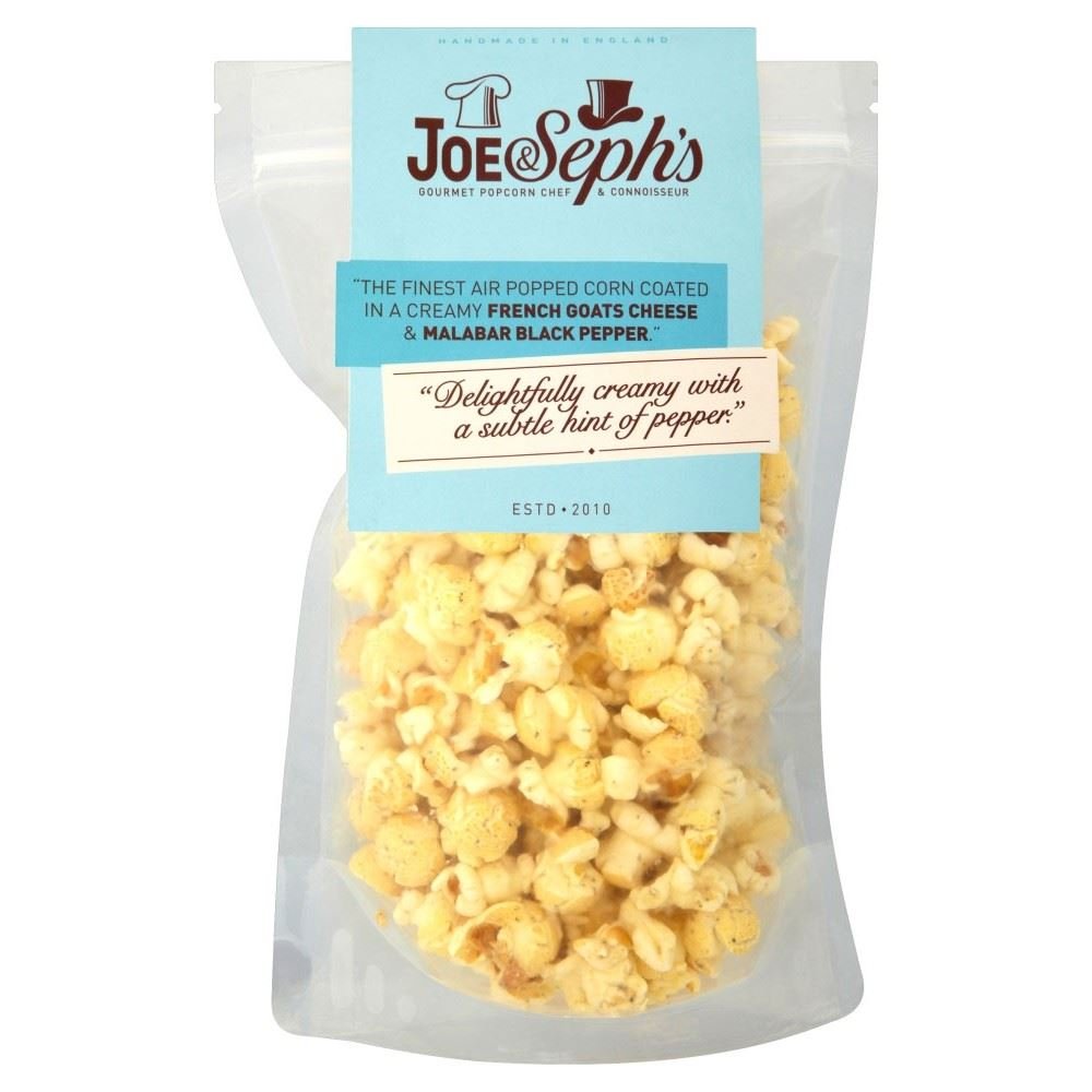 Joe & Seph der Popcorn - Goats Cheese & Black Pepper (90 g) - Packung mit 6
