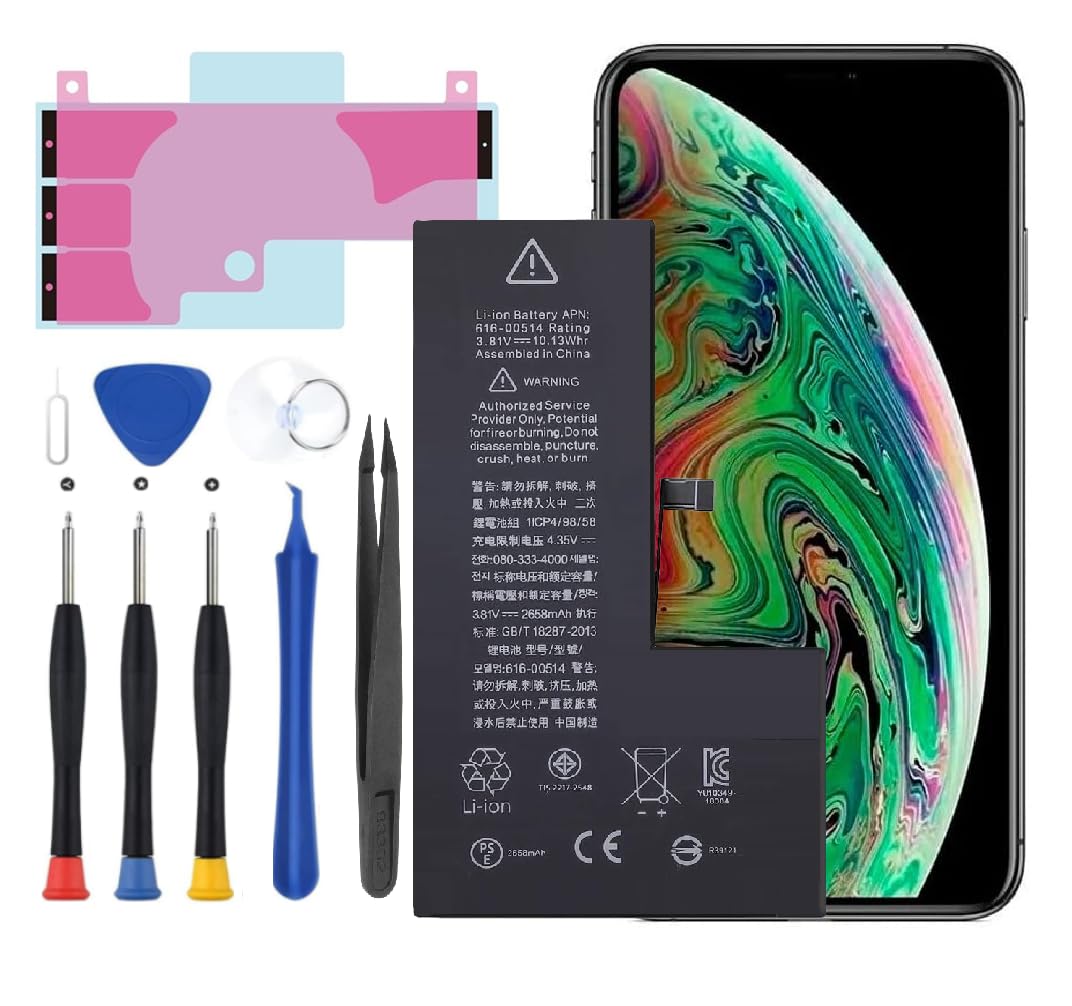 Battery for iPhone Xs, Upgraded Phone XS Battery Replacement Compatible with Compatible with iPhone Xs A1920, A2097, A2098, A2100 with Professional Repair Tools Kit