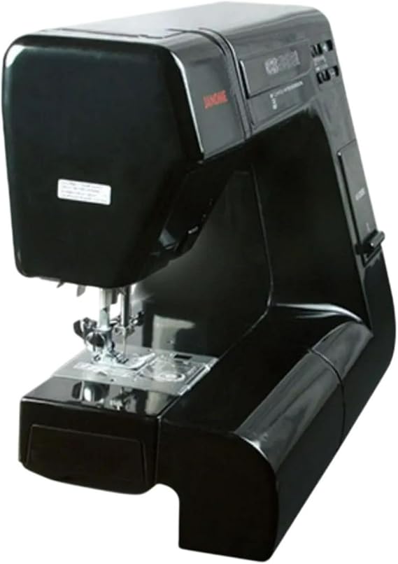 Janome HD-5000 Black Edition آلة الخياطة الثقيلة مع هيكل من الألومنيوم ، 18 غرز ، ذراع مجاني ، وخيط إبرة مدمج