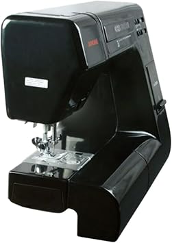 Janome HD-5000 Black Edition آلة الخياطة الثقيلة مع هيكل من الألومنيوم ، 18 غرز ، ذراع مجاني ، وخيط إبرة مدمج