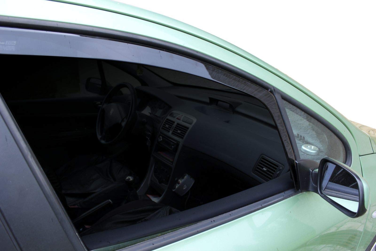 J&J Automotive | Deflettori D'Aria Antiturbo Per Civic 2-Porte Coupe 2001-2006, Set di 2 Pz, Nero, Antivento, Antipioggia, Fume' Oscurati