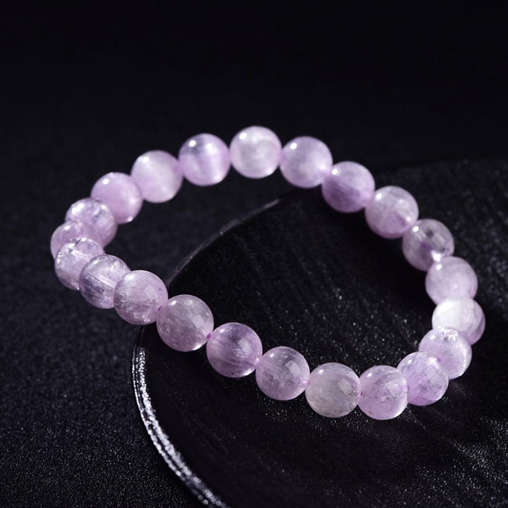 Braccialetto di Perline in kunzite Naturale | Braccialetti Elastici con Perline in Pietra Naturale per Donne e Uomini | Ideale per Tutte Le Feste | Aumenta l'energia positiva,8mm