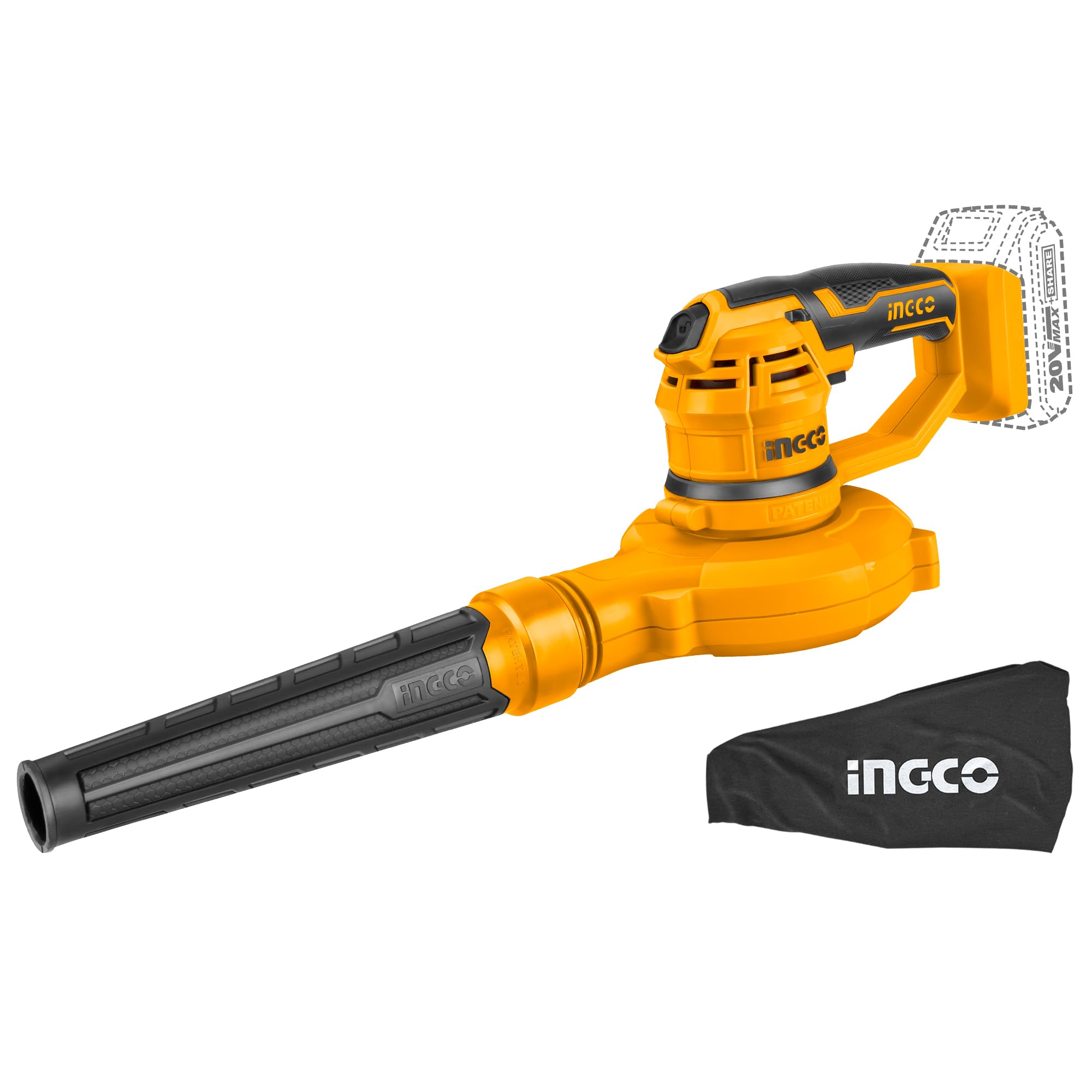 INGCO 20V Cordless Aspirator BlowerI(Tool only), Cordless Leaf Blower with Battery and Charger, 2.7m³/min, Blower for Cleaning Dust at Home, Office (B0CZKP6JVZ) Amazon Price History, Amazon Price Tracker
