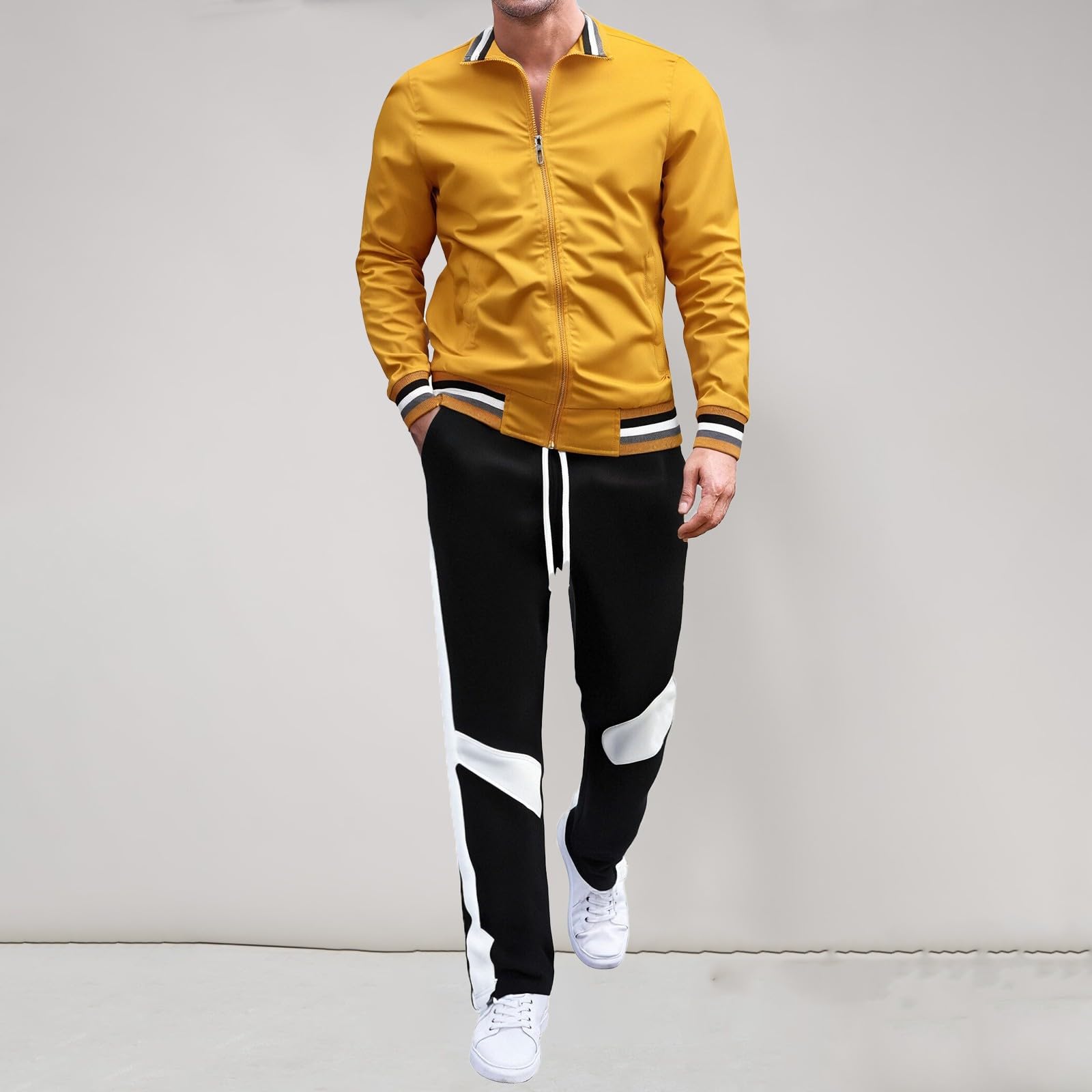 Chaqueta y pantalones para hombre, conjunto completo de chándal para hombre