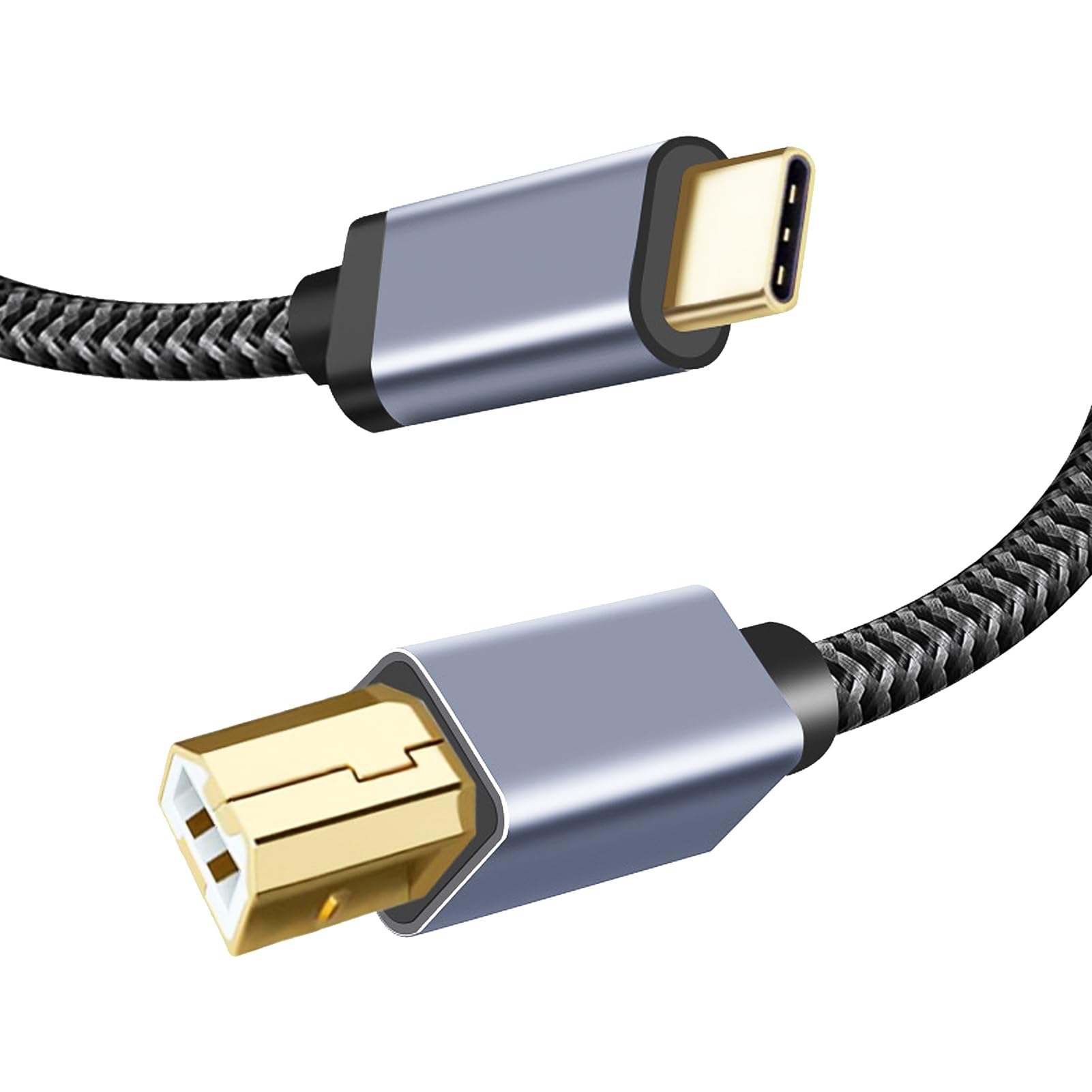 Câble USB C vers MIDI de 2 m, câble d'interface USB C vers B MIDI pour clavier MIDI, contrôleur, synthétiseur, interface audio, compatible avec Windows, macOS, Linux, transfert de données rapide, Plug