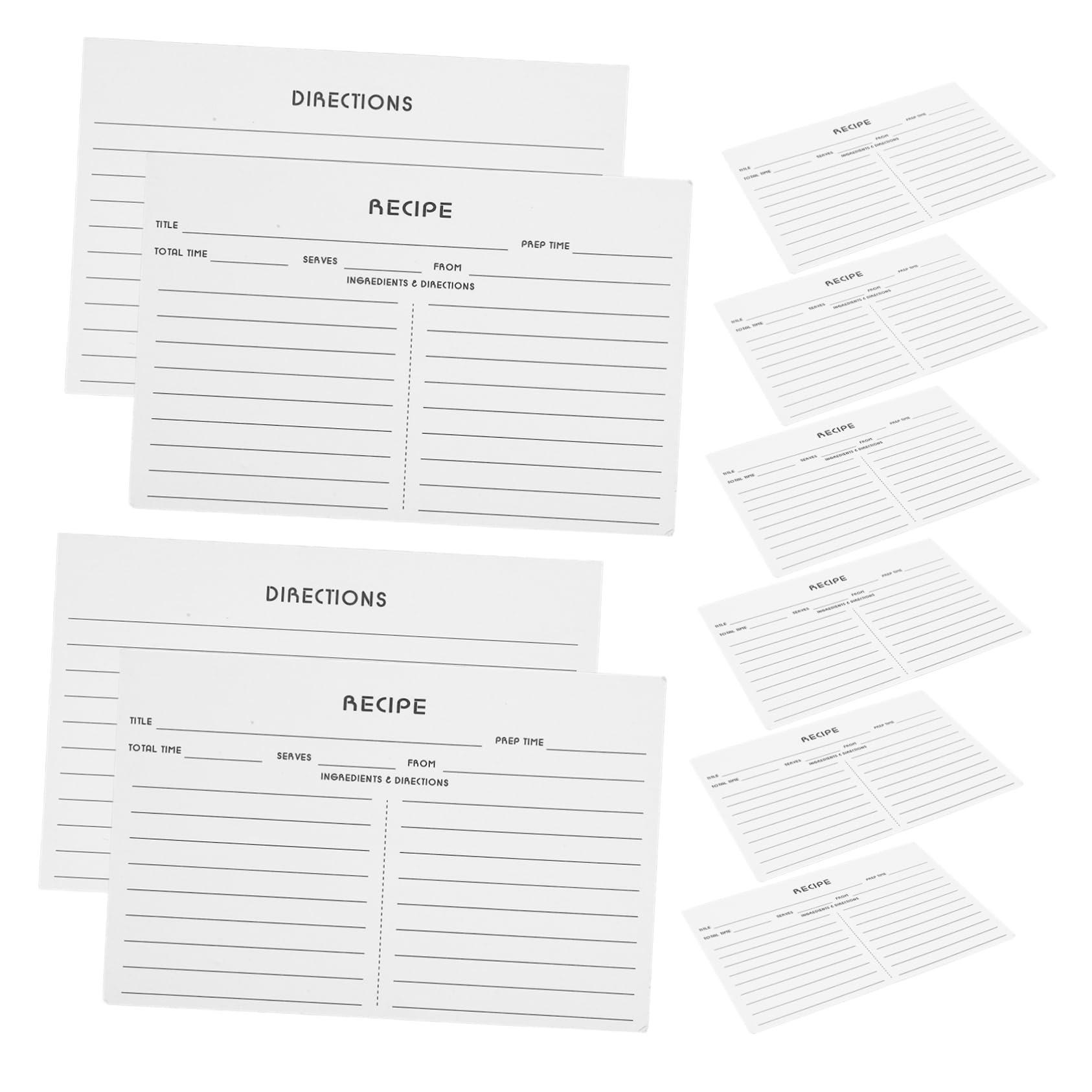 Unomor 50pcs Kitchen Cards Daily Use Recipe Card Sheet Food Note Cards Recipe Accessory