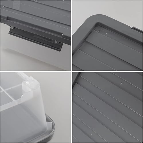 Miniatura 3 de Nicesh Paquete de 4 cajas de almacenamiento debajo de la cama con ruedas de 40 cuartos de galón contenedores de almacenamiento de plástico