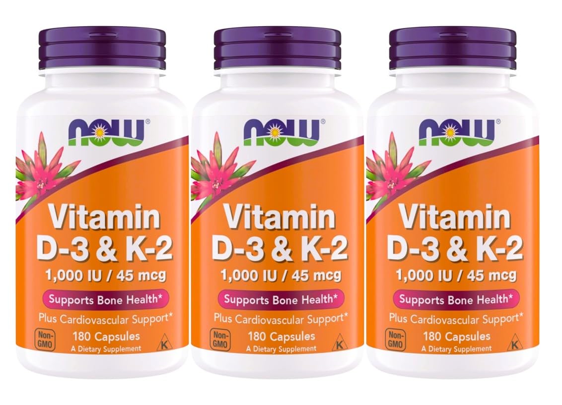 Now Supplements Vitamin D3 K2, 1,000 IU/45 mcg, Cardiovascular Support, Supports Bone Health, 180 Vegetarian Capsules - Vegan, Gluten Free, Kosher — Amazon image 8