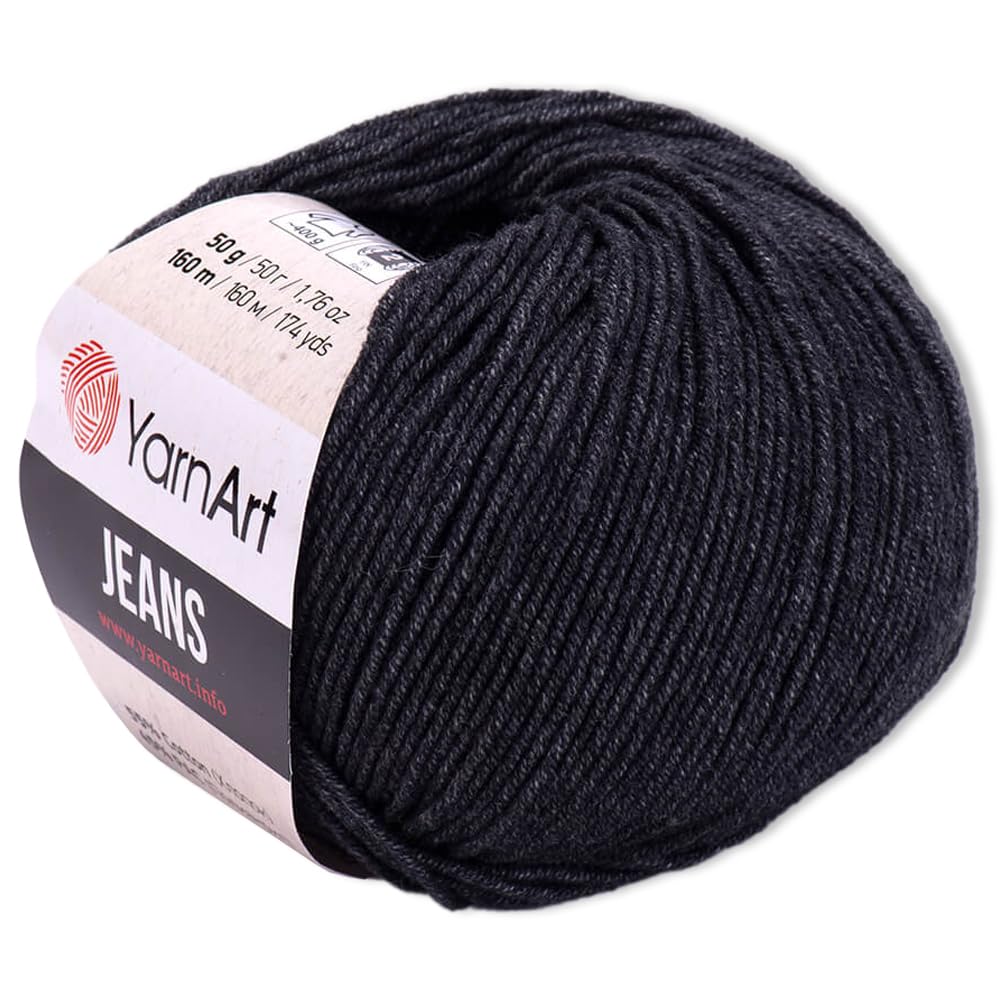 Frida's Wollhaus YarnArt 50 g Jeans Knitting Crochet Amigurumi Baby Wool Pastel Colors 63 Colors (28, Anthracite) โ image 1