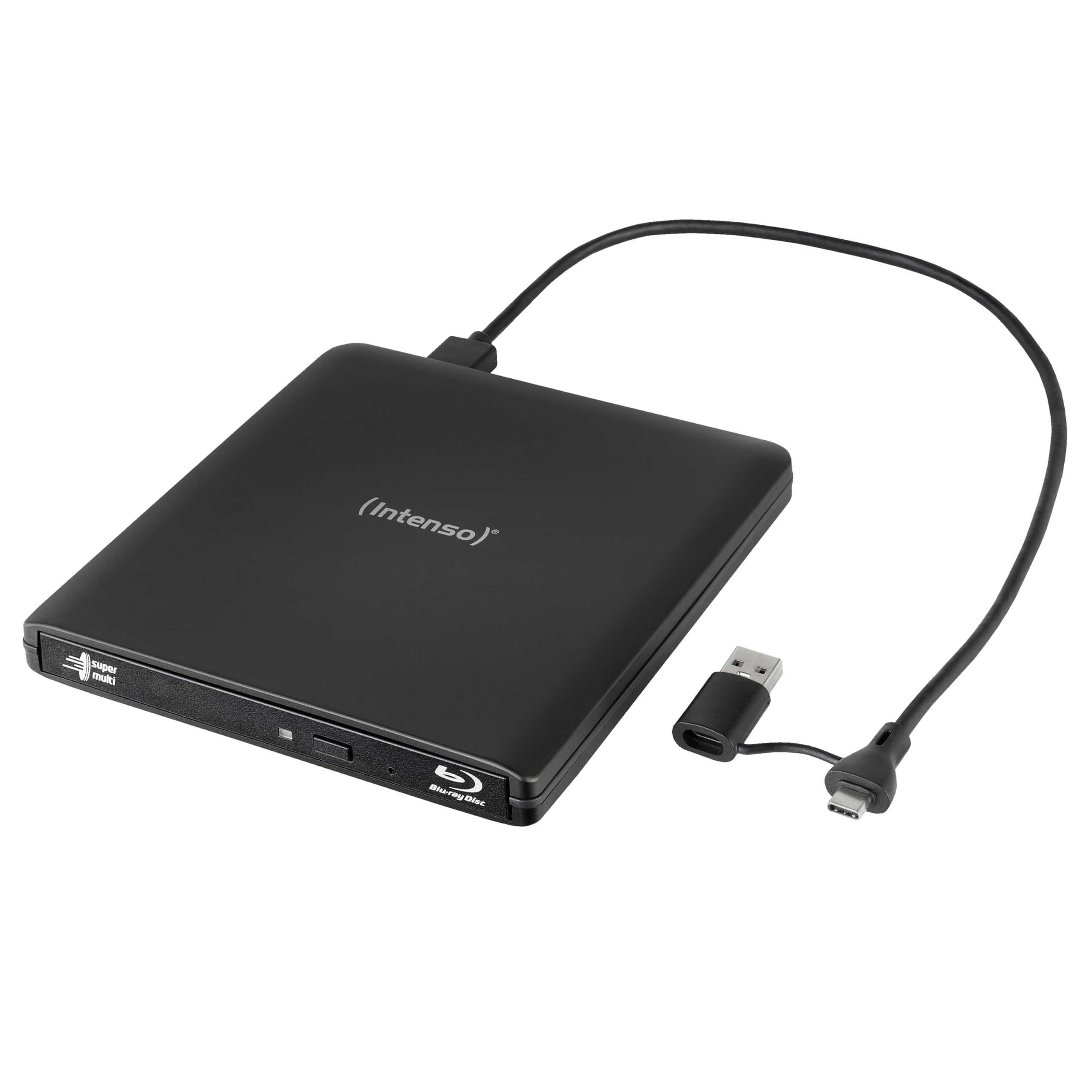 Intenso Lecteur Blu-​Ray Externe Graveur Externe EOD 500BD Slim USB 3.2 pour Ordinateur Portable Bureau PC iMac MacBook Windows MacOS + Logiciel de Gravure Gratuit Ashampoo Burning Studio Noir