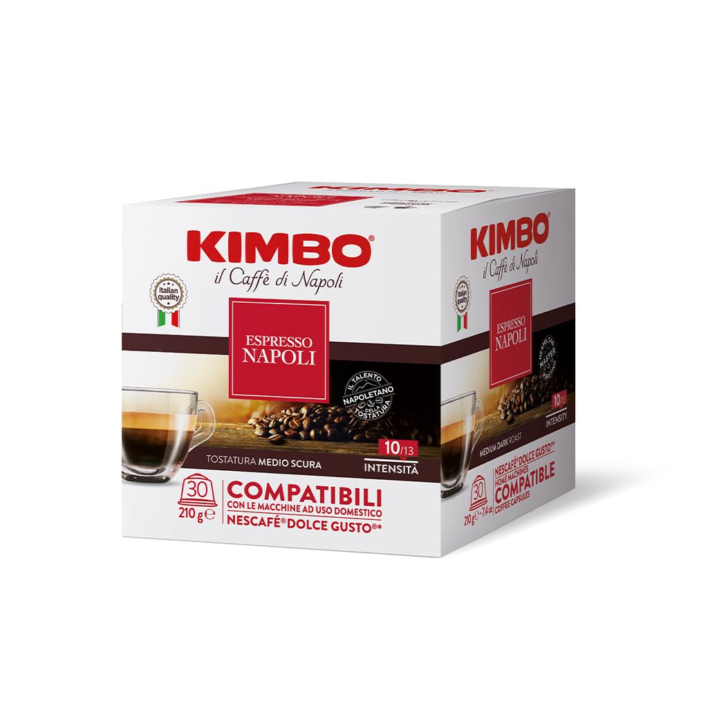 Kimbo Capsule Compatibili Nescafé* Dolce Gusto - 60 Capsule - Espresso Napoli - 2 Confezioni da 30 Capsule Blue 30 unità (Confezione da 2)