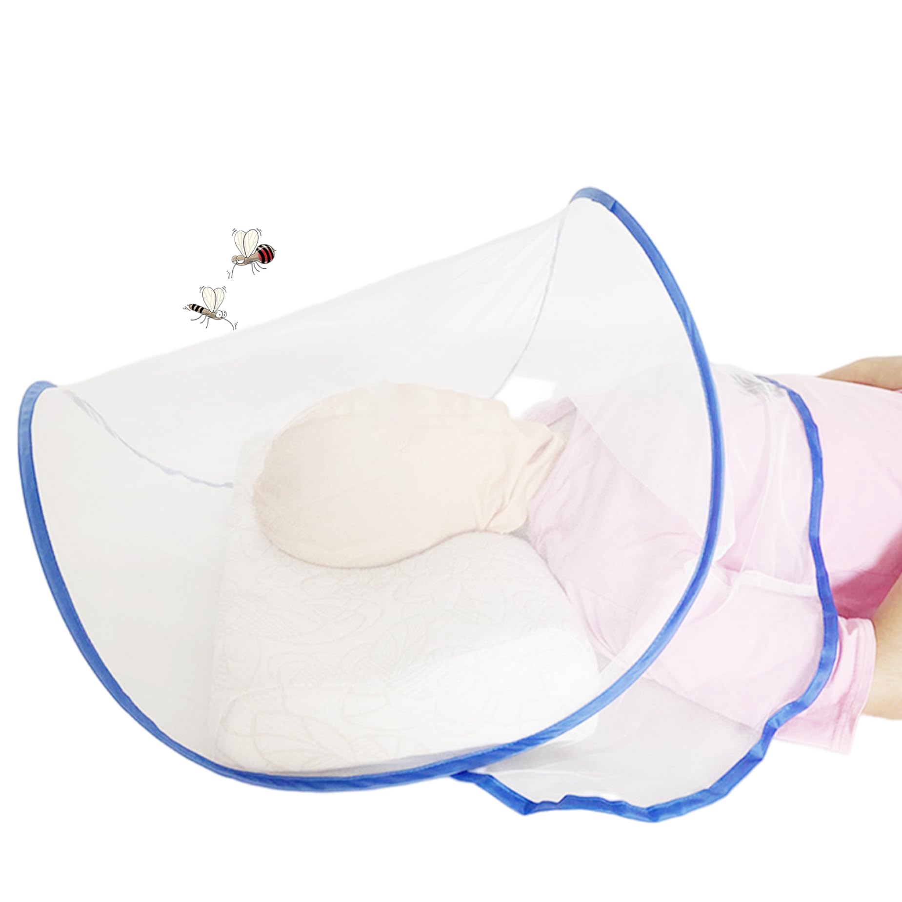 Portable Mosquito Head Net Mini Foldable Mosquito Net Up Travel for Bed..