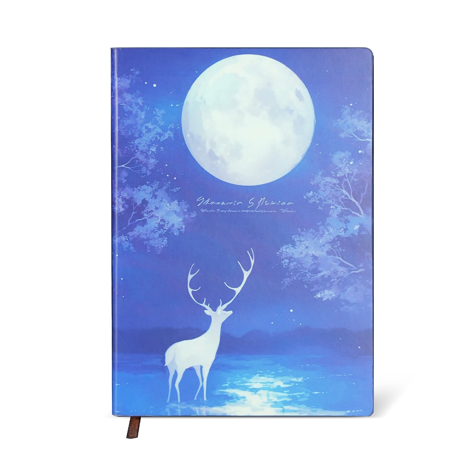 Taccuino con copertina rigida fosforescente, design mistico cielo notturno, 200 pagine, formato A5, 21,2 x 14,7 cm, righe orizzontali