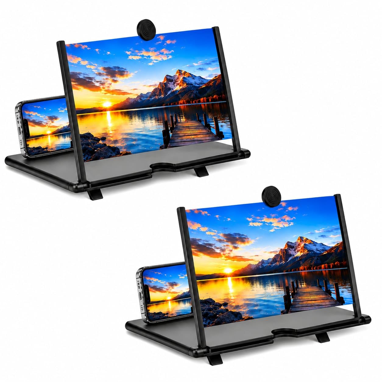 GUANCI 8 Inch 3D HD Mobile Phone Screen Magnifier with Foldable Stand,Portable Screen Amplifier,Video Enlarger for Smartphones,Eye Protection Screen Expander for Movies, Gaming & Reading (Pack of 2)-picture-22