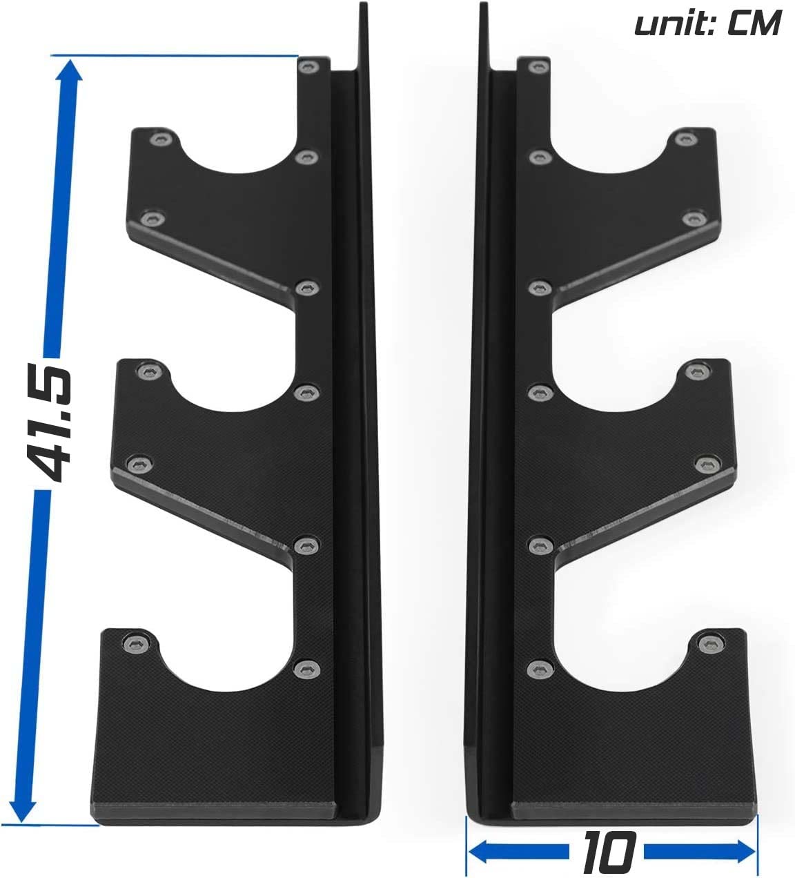Yes4All Supporto orizzontale a parete per bilancieri con strato protettivo in plastica UHMW - Rastrelliera da appendere per bilancieri, barra pesata, lat pull down attachment
