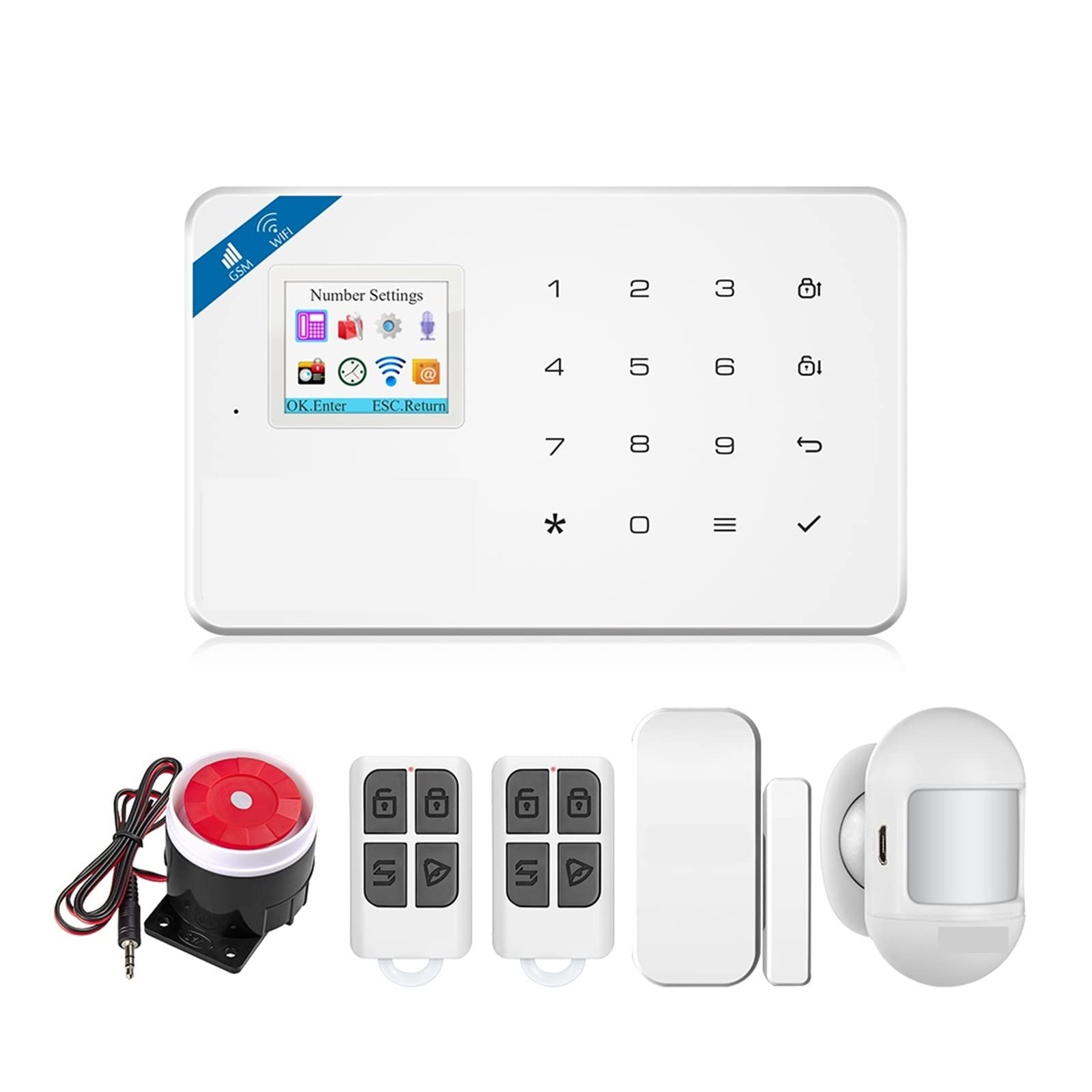 Système d'alarme, Tuya W181 sans Fil Maison Alarme APP contrôle LCD SMS système d'alarme antivol for de sécurité à Domicile
