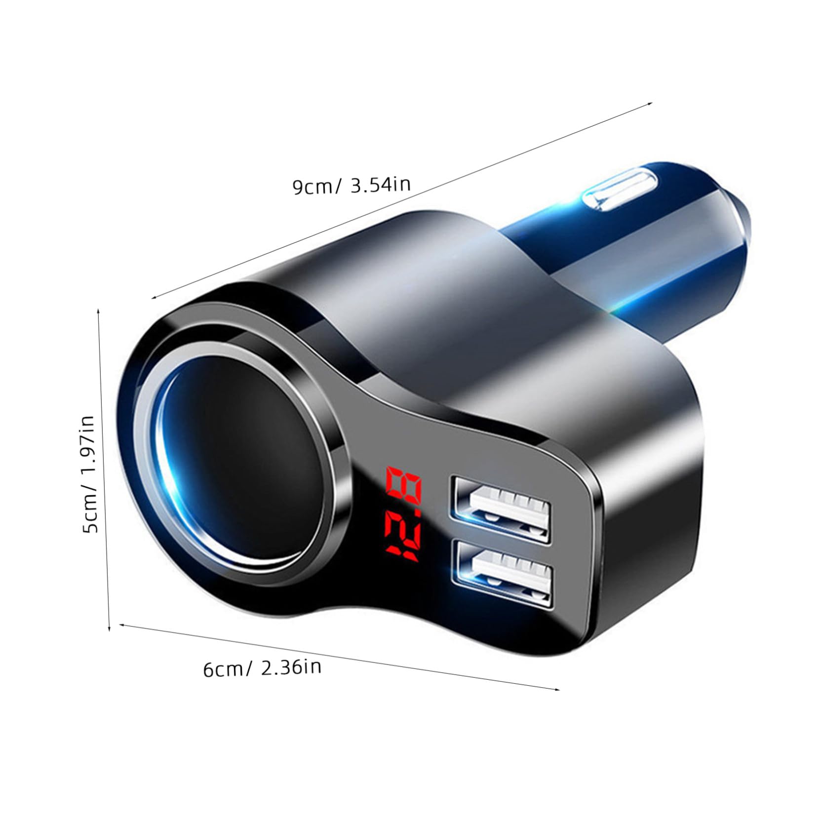 Angoily Cargador De Coche Carga Rápida Cargador De Móvil USB Doble Adaptador Carga Rápida Protección contra Sobrecarga y Cortocircuito