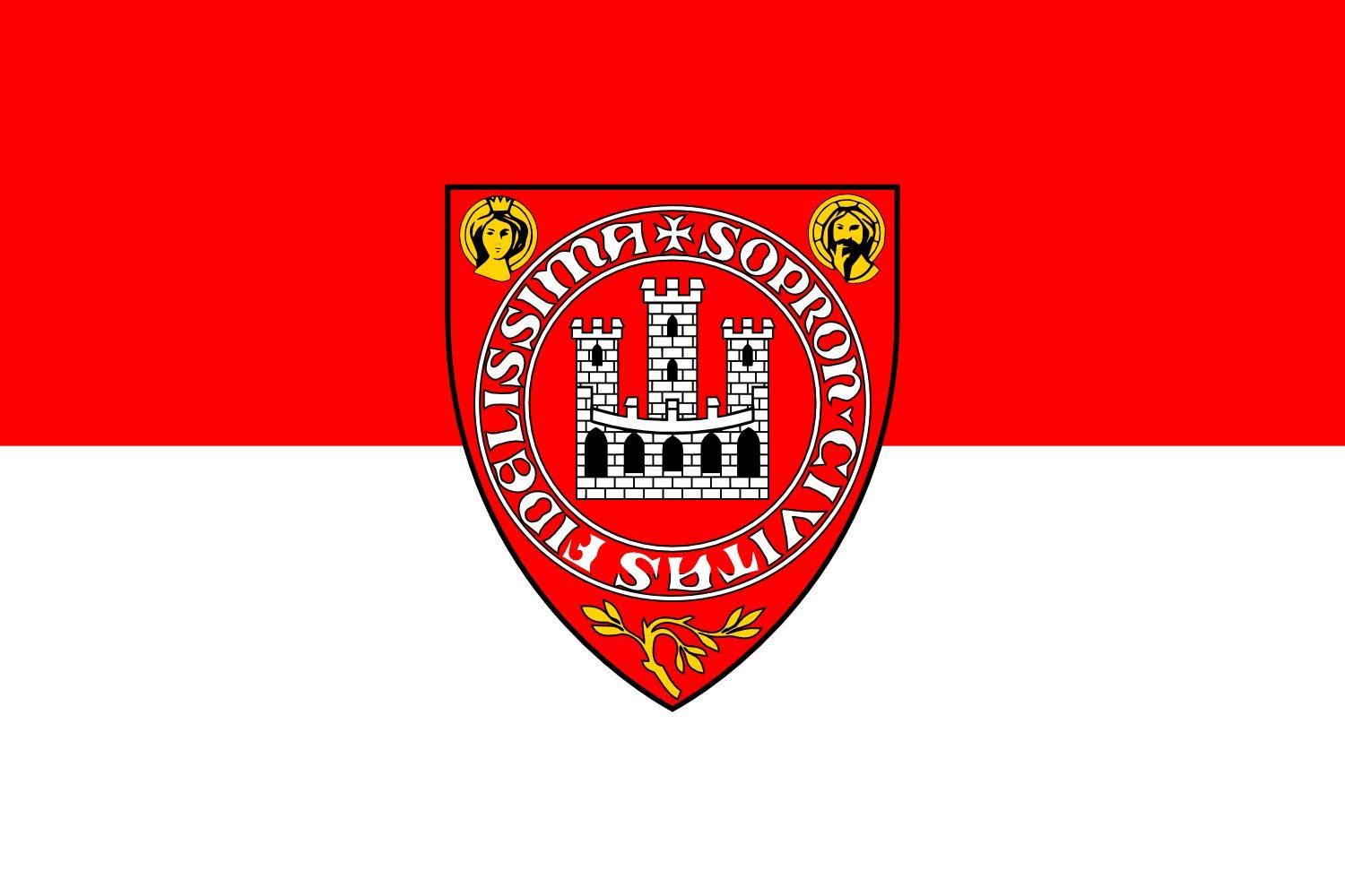 Drapeau Large HUN Sopron parfait pour pavoiser votre salon ou un événement culturel