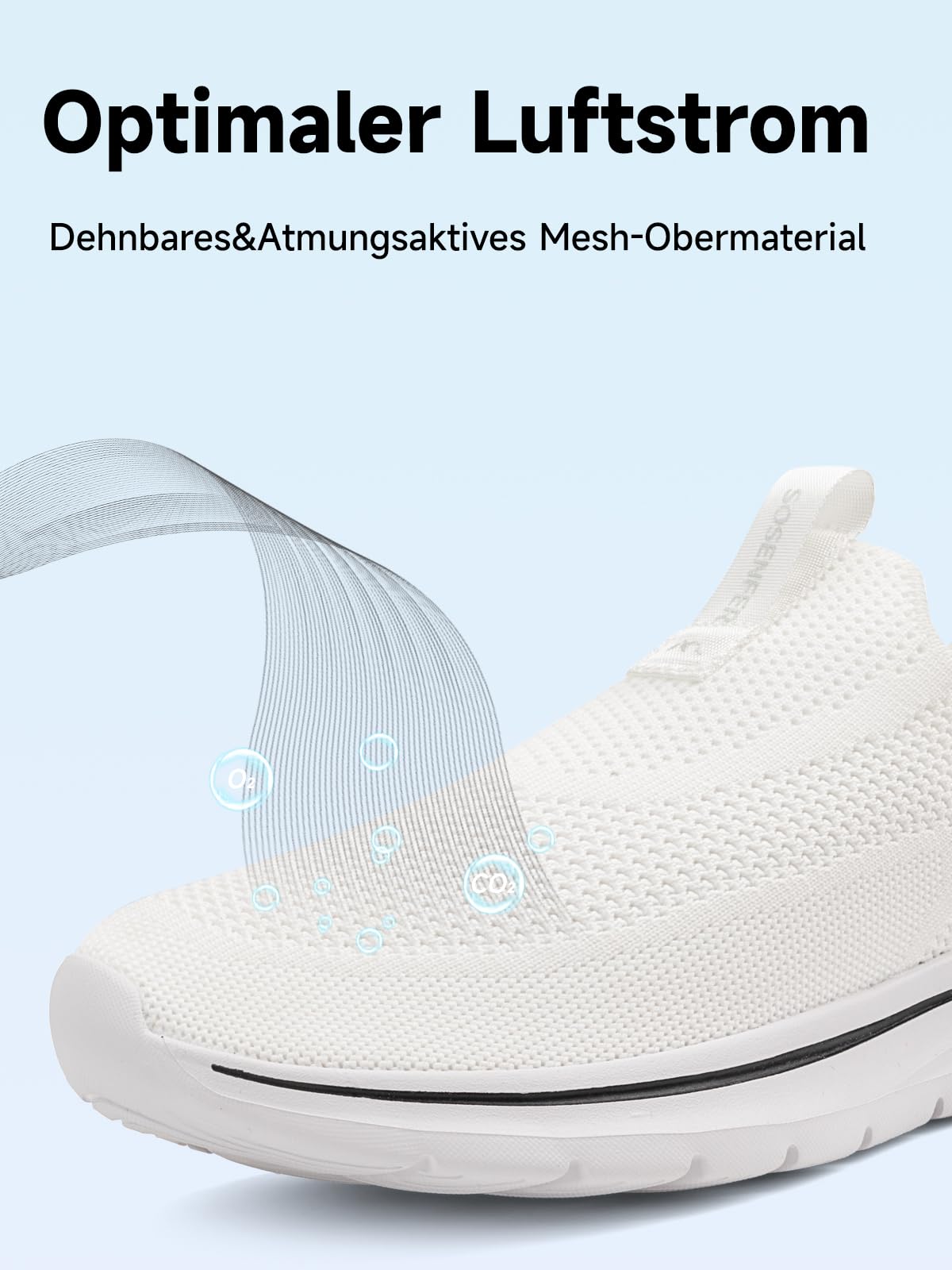 Sosenfer Schuhe Herren Slip On Sneaker Fitness Turnschuhe Atmungsaktiv Ohne Schnürsenkel Walkingschuhe Hands-Free Freizeit Schlupfschuhe-BAISE-41