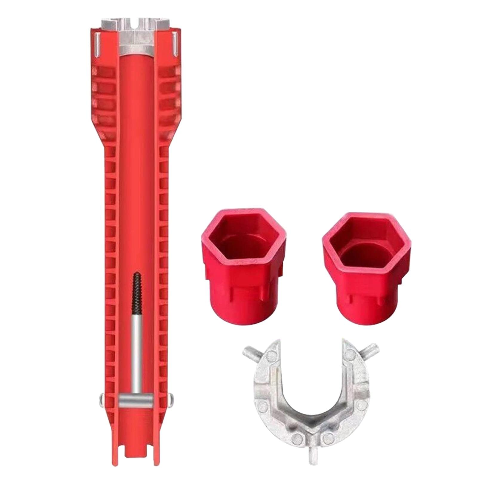 Photo 1 of Loyanger 8 in 1 Faucet and Sink Wrench,Multi-Purpose Wrench Plumbing Tool Basin Spanner? for Toilet Bowl/Sink/Bathroom/Kitchen Plumbing and More Repair Hand Tools(COLOR:red)