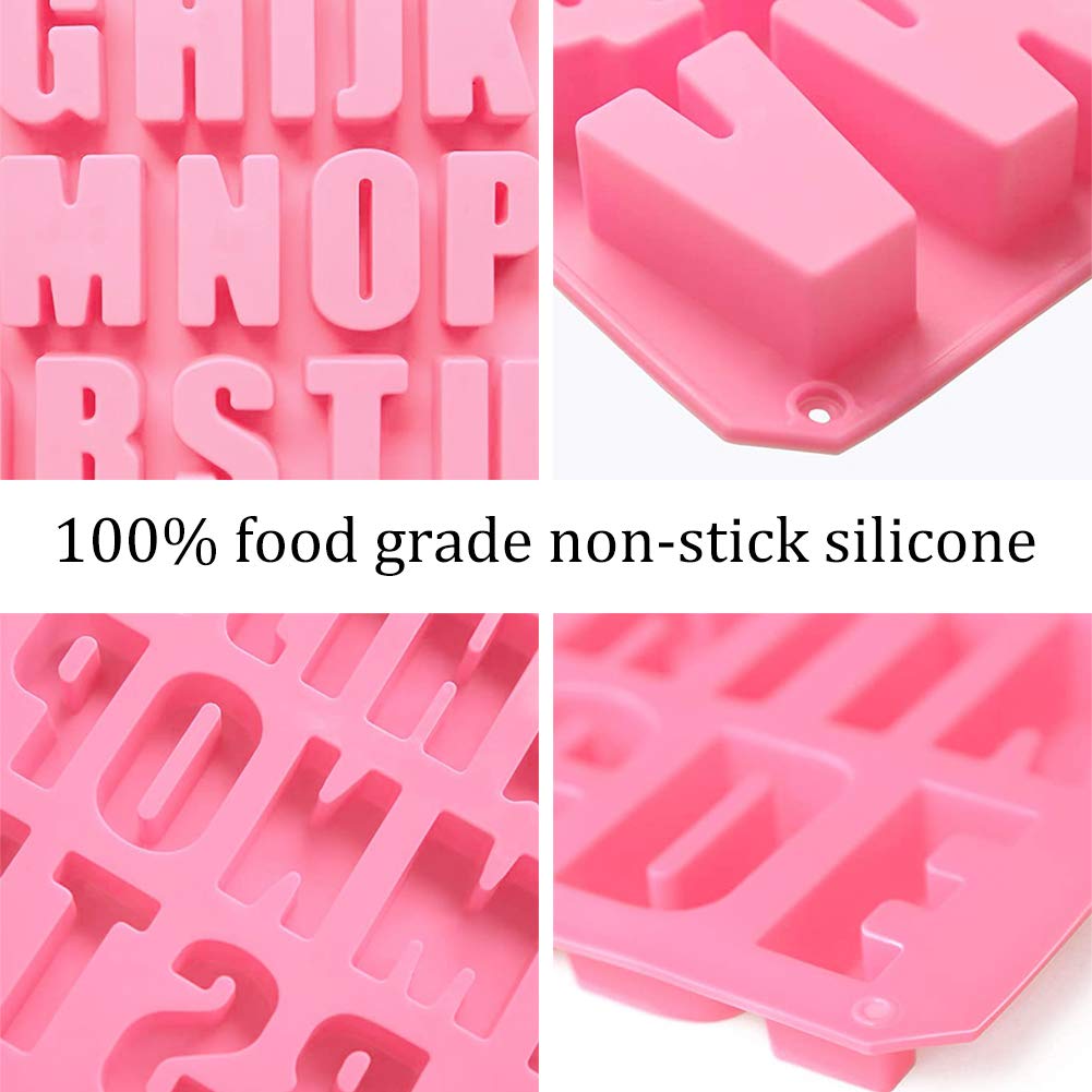 Molde De Silicona Con Letras, 2 Moldes De Silicona Con Números Del