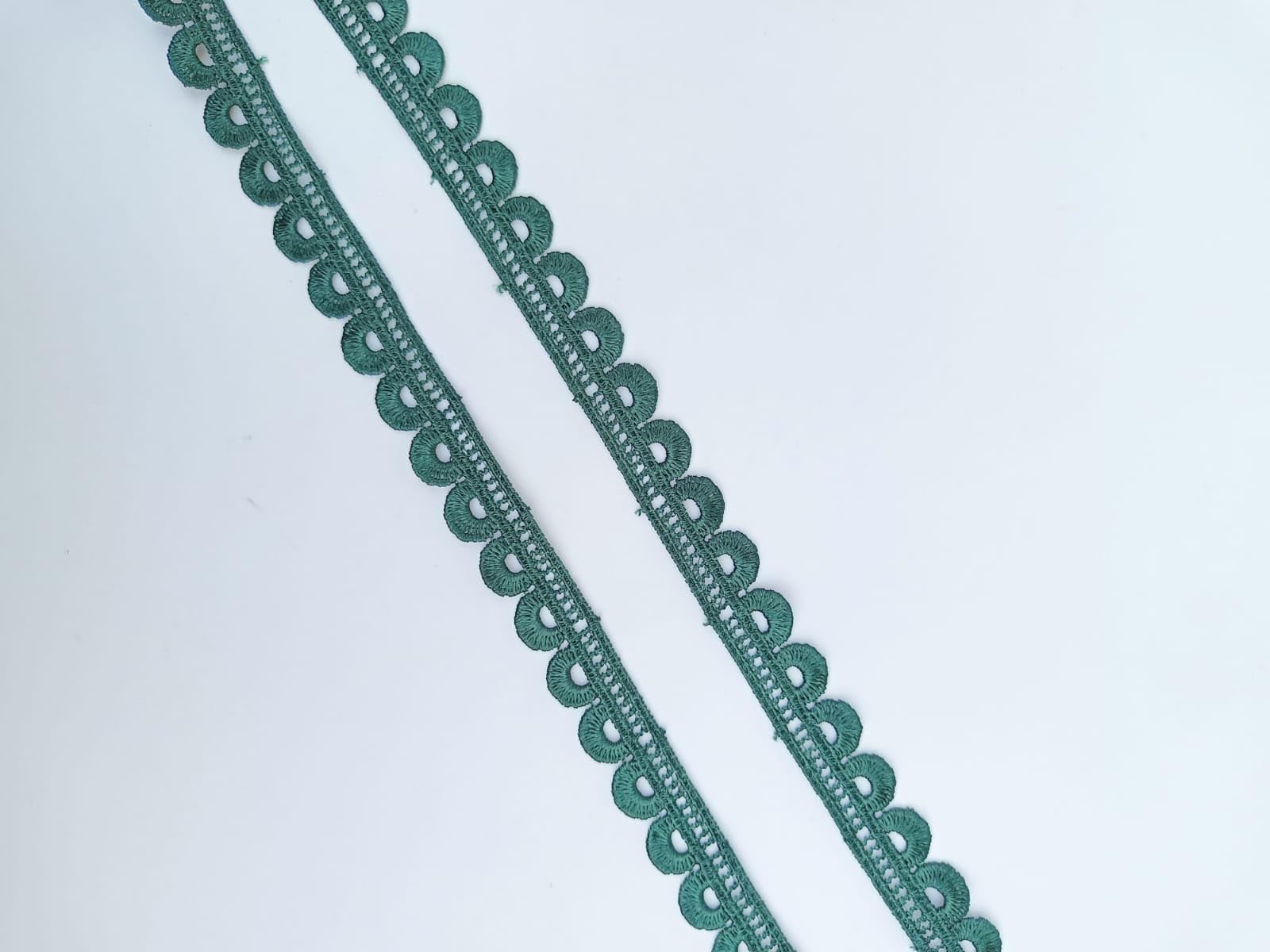 Swag Polyester Lace, Border Lace, Cotton Lace, Gota Patti Lace (5 Meter, Green)