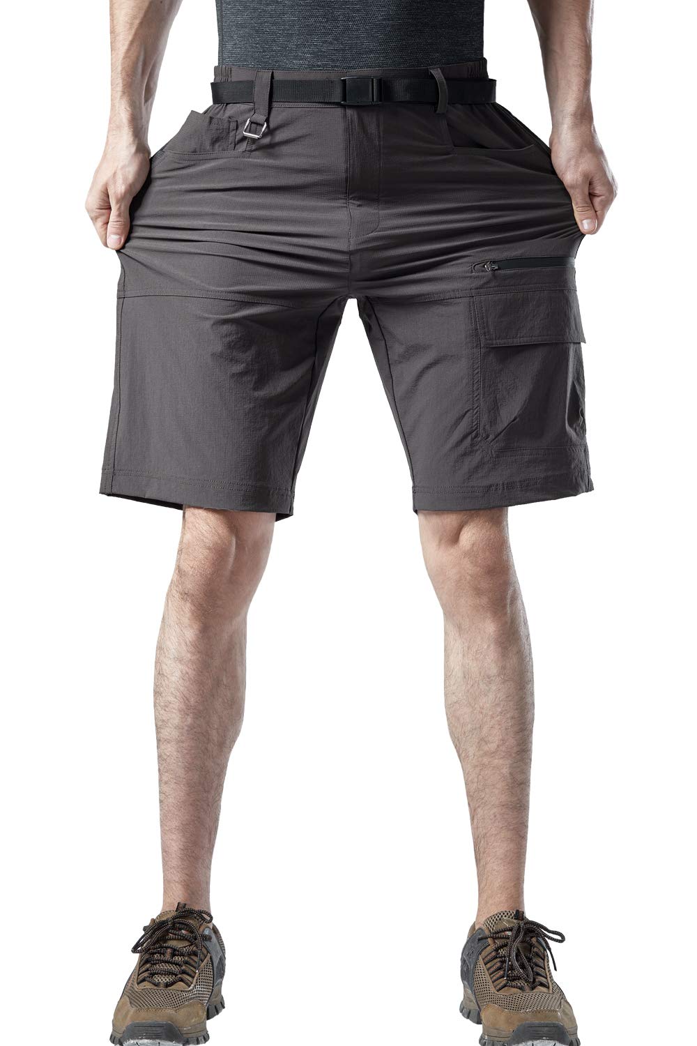 Hommes Extensible Léger Respirant Marche Voyage Unie Lâche Pantalon Court Résistant à l'eau Travail Shorts