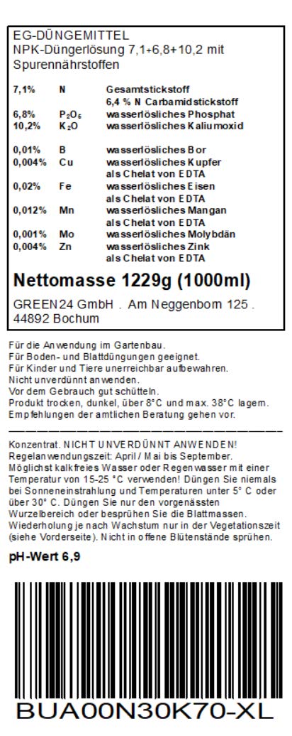 Buchsbaum-Dünger XL 1 Ltr. Buxus- und Ilex-Dünger Flüssigdünger NPK-Volldünger