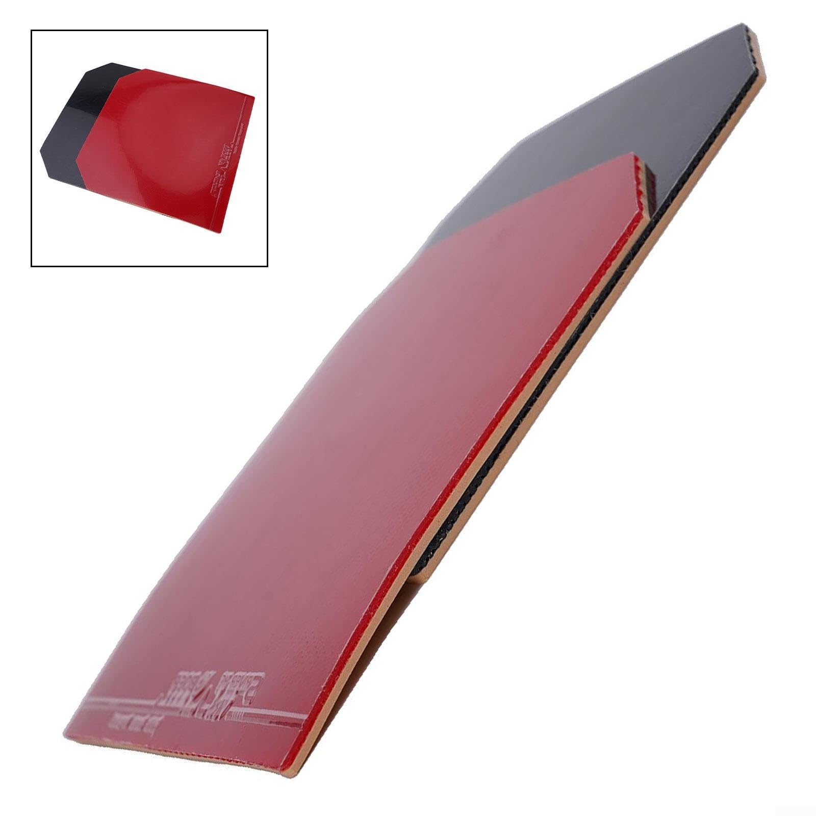 Besttoolifes Set di fogli di gomma per racchetta da ping pong, copertura di ricambio professionale ad alta velocità di controllo, spessore 2,1 mm, confezione da 2, rosso, nero e rosso