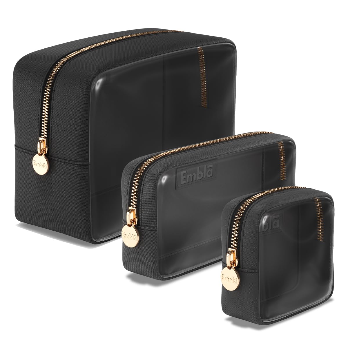 Clear Cosmetic Bags Set of 3, Mini Small Large Makeup Bags For Women Clear Pouch Cosmetics Cases Zipper Cute Pouches Make Up Travel Toiletry