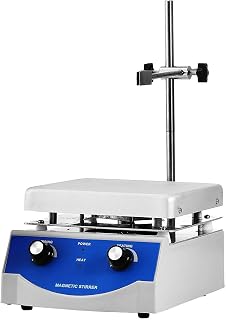 BestEquip SH-3 Magnetic Stirrer 6.7 x 6.7 Inch Heating Plate Magnetic Stirrer Hot Plate 3000ml Stirring Capacity Magnetic Stirrer Kit 500W Heating Power