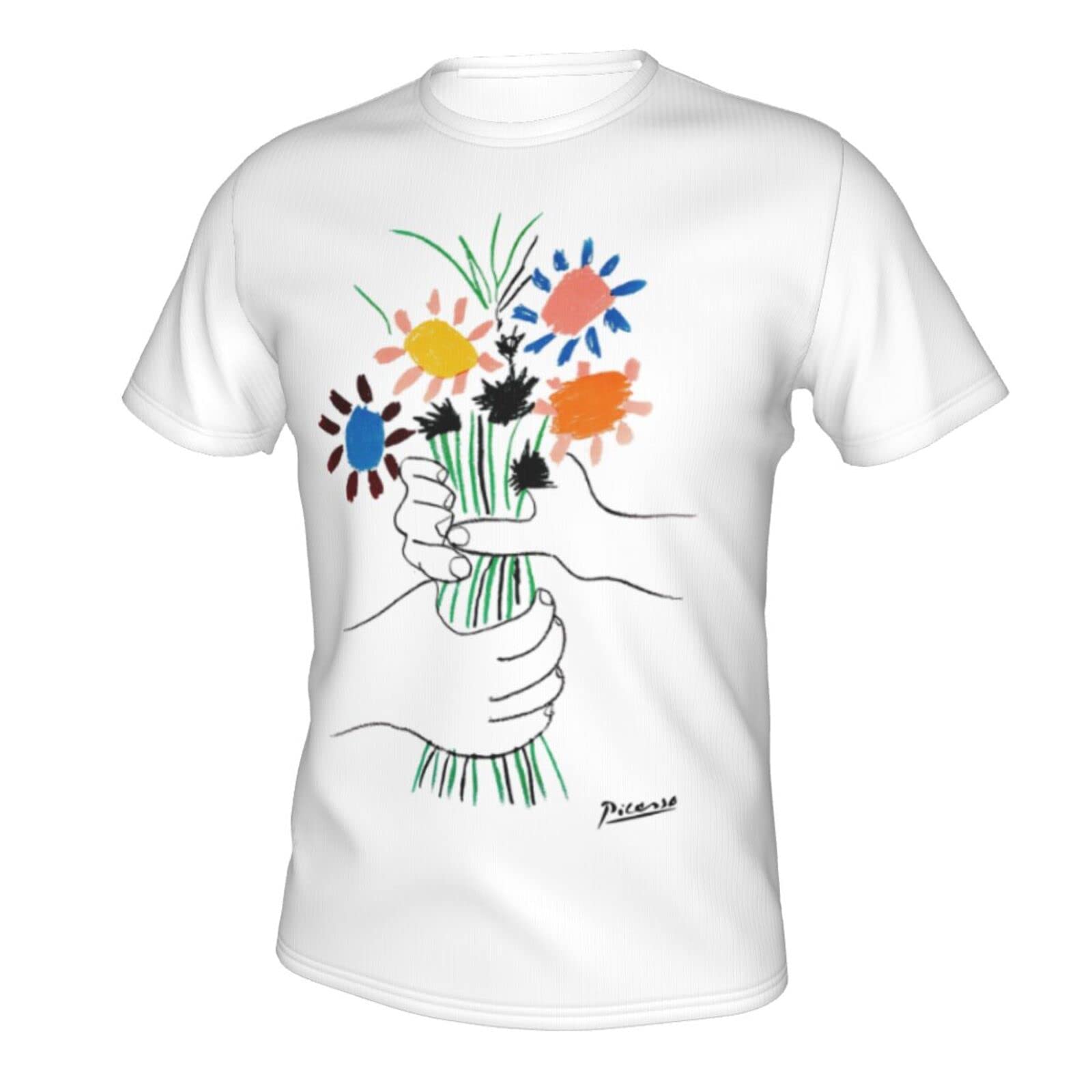 Amazon.co.jp: メンズ Tシャツ 半袖 ピカソ 花束を持つ手 トップス 
