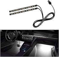 Vista 26 de Tira de luz LED para coche, 24 LEDs RGB, luces de neón para interior con ambiente, 12V, luz nocturna ambiental debajo del salpicadero, lámpara