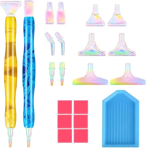 DoreenBow 21 bolígrafos de pintura artística de diamante 5D, herramientas de pintura de arte de diamante, kit de herramientas de pintura de arte de