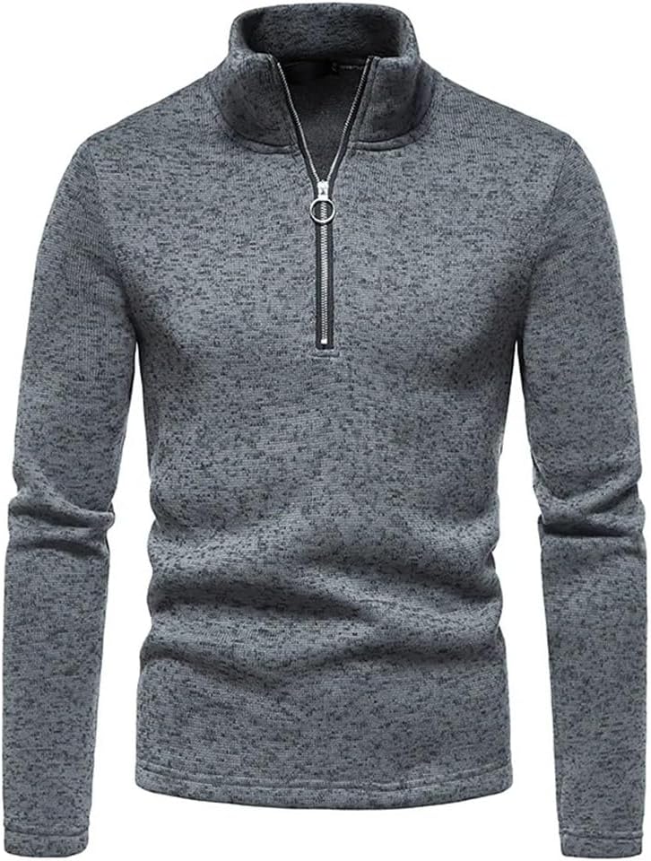 Fall Men's Zipper Sweater Turtleneck Sweatshirt Pullover Men's Oversized Turtleneck Top S-3XL