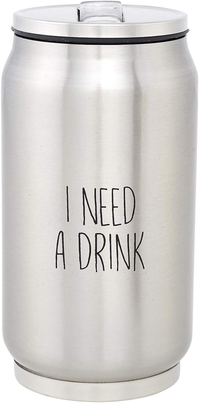 SB Design SIPS Stainless-Steel Insulated Can (Tumbler) with Lid and Collapsible Straw, 10-Ounces, Crazy image 5