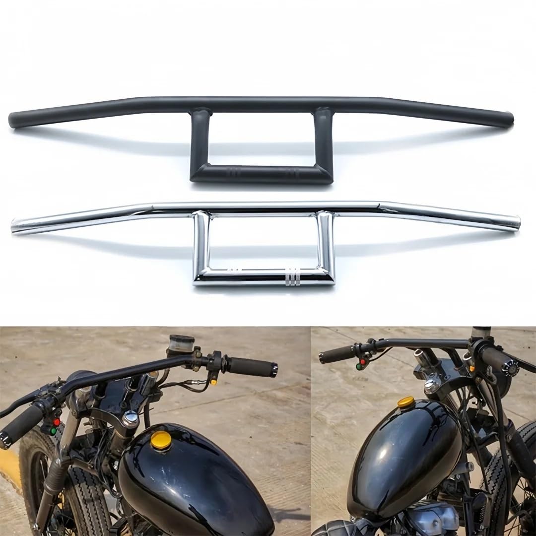 Pasuje do silnika Honda Guidon 22mm 25mm uniwersalna kierownica motocykla Retro Vintage kierownica Motocross Motocyklowa Bilans Bilansowy Wykonany(25mm black)