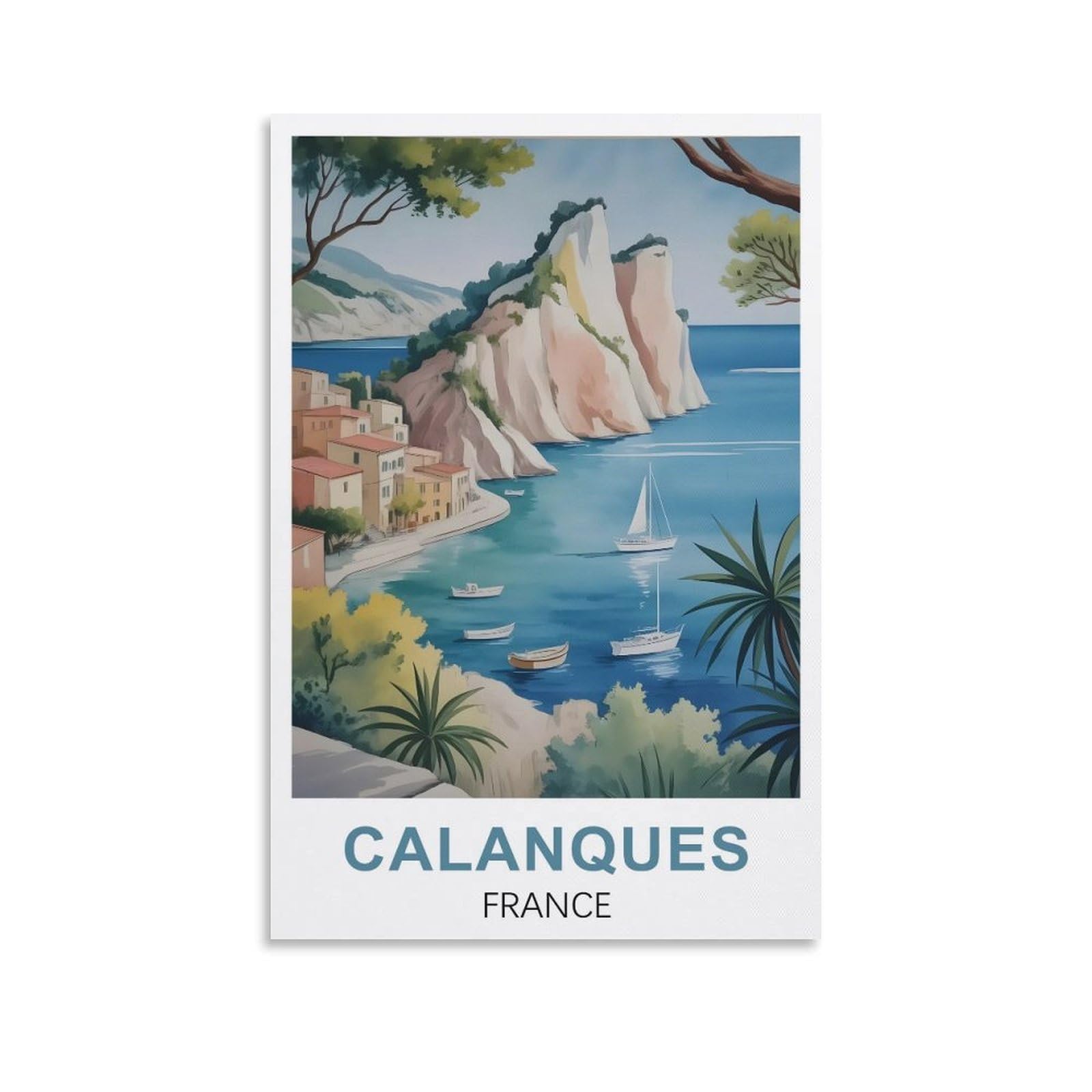EZMLFA Diamond Art Kits Adults,Calanques France,5D Dimond Picture, Crystal Gem Art Crafts for Boys Girls, DIY Mosaic Creations Set for Home Decor 50x60cm