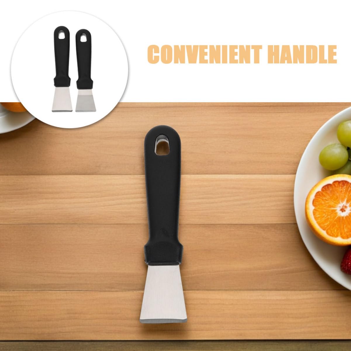 Set di 10 Spatole Pulizia in Acciaio Inox per Sbrinamento | Nero, Struttura Pp Robusta, Adatte a Cappa e Freezer, Formato Compatto per Riporre Facilmente