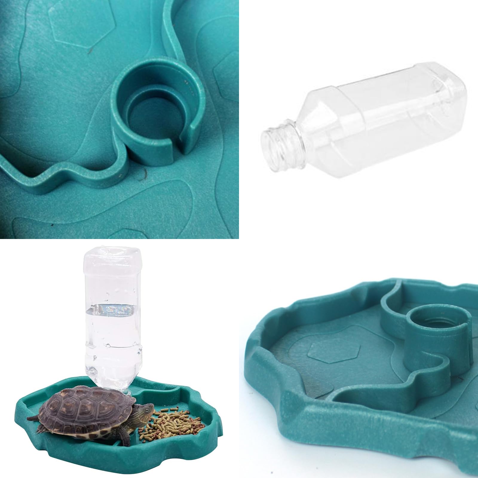 Distributore Di Acqua Per Rettili, Ciotola D'acqua Per Tartarughe, Abbeveratoio Per Mangiatoia 2 In 1 Ciotola Di Rettili, Adatta Per L'alimentazione Di Piccoli Rettili Come Tartarughe, Lucertole