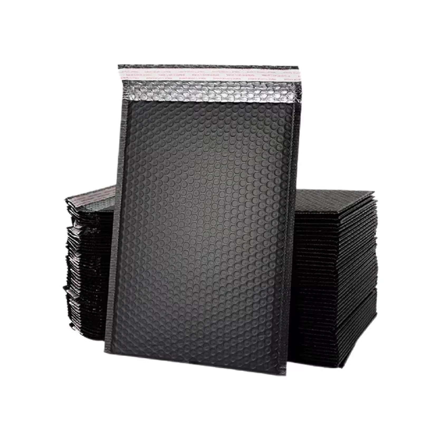 50PCS Buste postali a bolle nere a busta in schiuma imbottite con sigillo automatico Borsa a postale Pacchetti di spedizione per Imballaggio(Black)