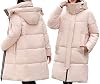 QLXYYFC Womens Warm Jacket, Solid Color, Down Jacket, Hooded Winter Jacket, Womens Long Puffer Jacket, Ladies Down Coat, Down Coat, Quilted Jacket, Winter Jacket, Transition Jacket