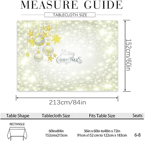 Miniatura 6 de Lepuho - Mantel rectangular de Año Nuevo, 60 x 84 pulgadas, campanilla de invierno de Año Nuevo, impermeable, resistente a las manchas y a las