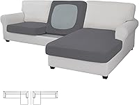 Vista 95 de Easy-Going - Funda elástica para sofá seccional de 1 pieza, chaise longue, forma L, funda de asiento separada para sofá seccional, funda de chaise