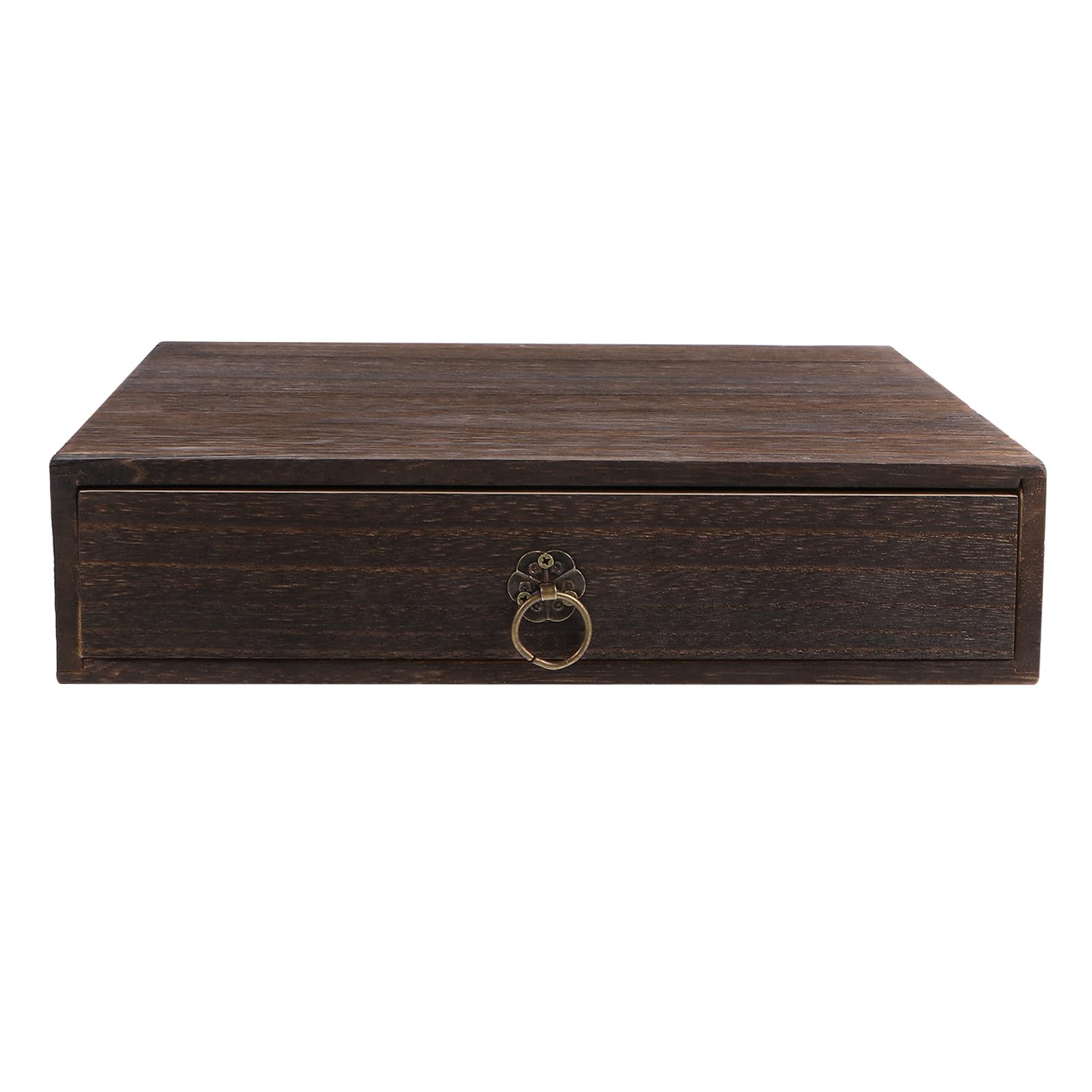Schreibtisch-Organizer aus Massivholz, 1-lagige Schublade, Aufbewahrungsbox, kleiner dekorativer Behälter für Büro und Zuhause, ideal für Schreibtischzubehör