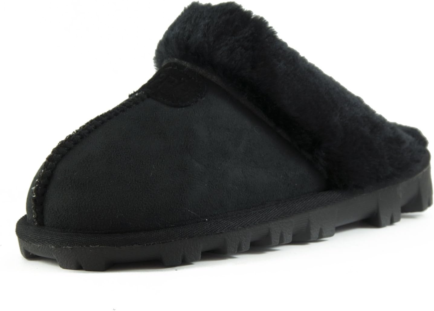 CLPP'LI Womens Slip on Faux Fur Warm Winter Mules Fluffy Suede Comfy Slippers