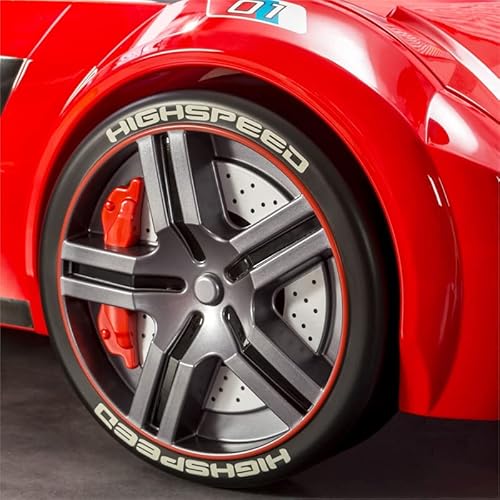 Cilek Biturbo Remote Controlled, Led Headlights, Engine Sound, License Plate, Twin Size, Red #TOP5